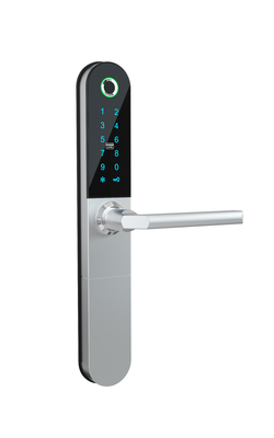 Sempit Kaca Geser Aluminium Smart Door Lock Tuya App Wifi Nirkabel
