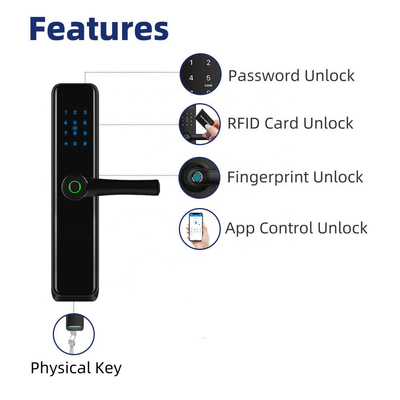 Kode Cerdas Sidik Jari Bluetooth Smart Door Lock Biometrik Remote Control