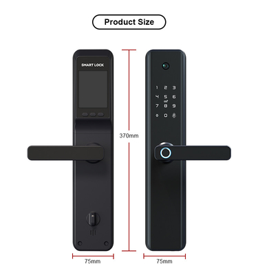WiFi Elektronik Kunci Pintu Sidik Jari Biometrik Aluminium Alloy Dengan Kamera / Aplikasi Tuya