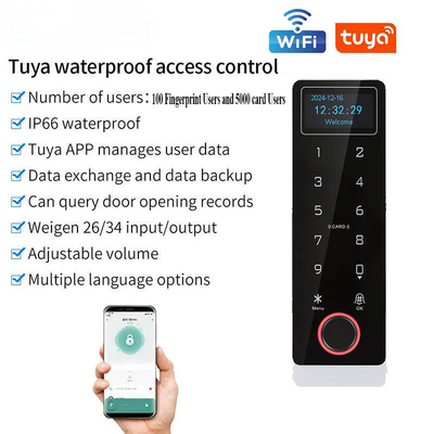 Tuya Waterproof Fingerprint Password Card Swiping Biometric Akses Control