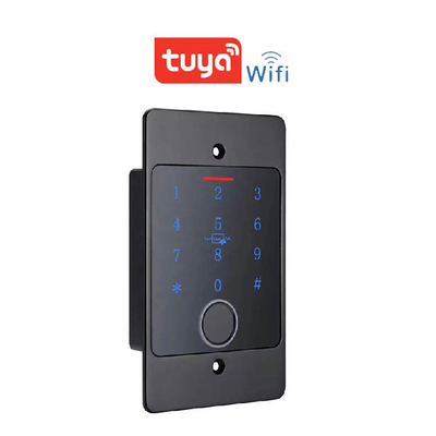 Kontrol Akses Sidik Jari Tertanam Mandiri Wifi Cerdas Tuya dengan Casing Logam Tahan Air Luar Ruangan dengan Keypad