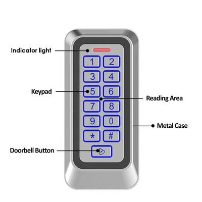 Waterproof IP67 Metal Case RFID Card Keypad Stand-Alone Access Control Dengan 1000 Pengguna