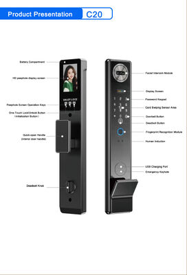 Waterproof TTlock Tuya App Fingerprint Code Card Key Smart Door Lock (Kunci Pintu Pintar)