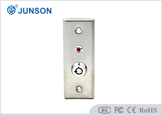 Stainless Steel Slim Keluar Push Button Door Release 115 * 40mm Dengan Kunci LED