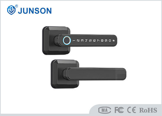 Black Square Handle Fingerprint Door Lock Tuya APP Dengan Quick LockIdentification