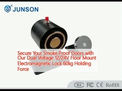Amankan pintu tahan asap Anda dengan tegangan ganda kami 12/24V lantai Mount kunci elektromagnetik 60kg kekuatan pegangan